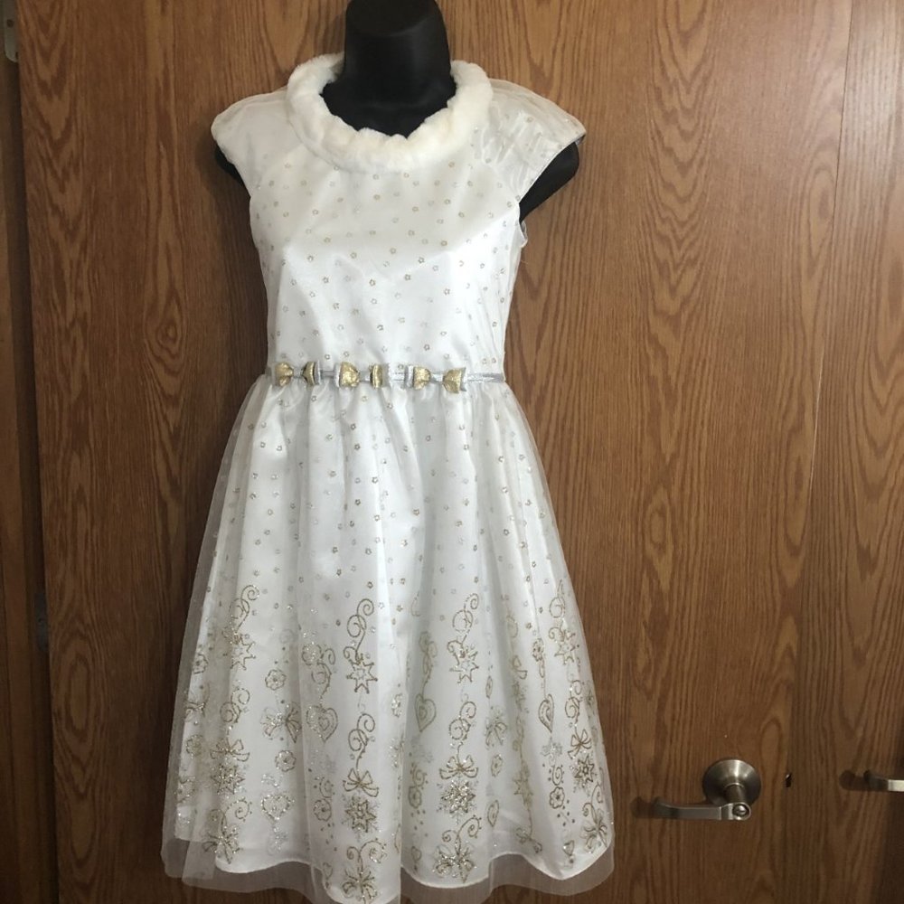 Jona Michelle Cream, Gold, Silver Girls Dress (12)